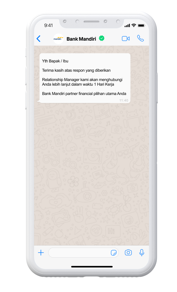 whatsapp nasabah yang memilih revolving 