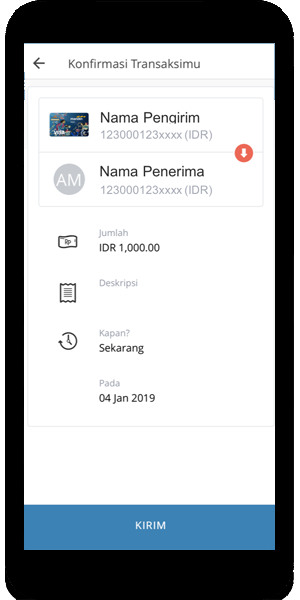 mandiri online app konfirmasi dan MPIN