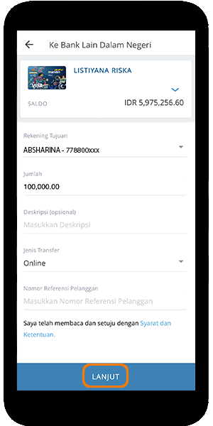 mandiri online app konfirmasi dan MPIN