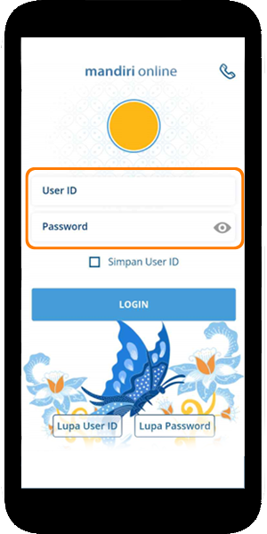 mandiri online app login