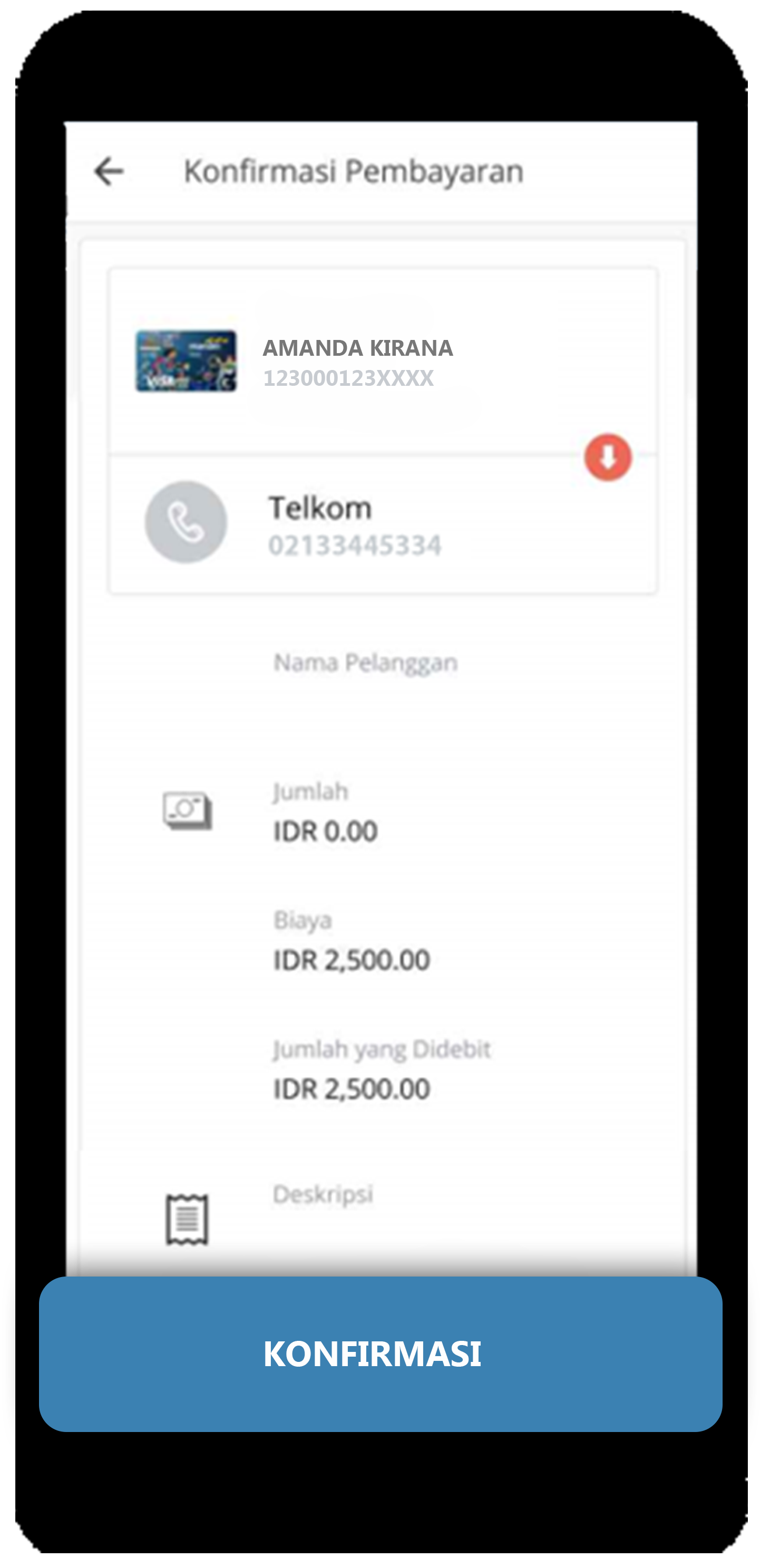 mandiri online app konfirmasi bayar telepon rumah