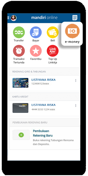 mandiri online app menu e-money