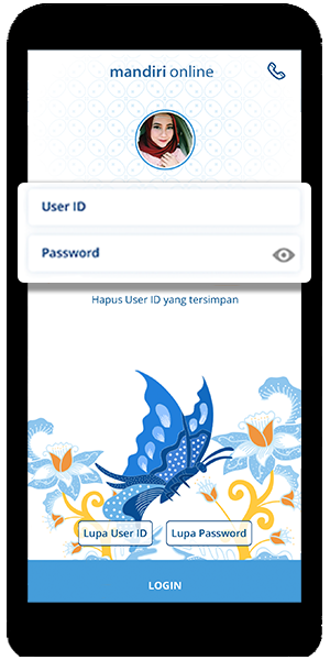 mandiri online app login page