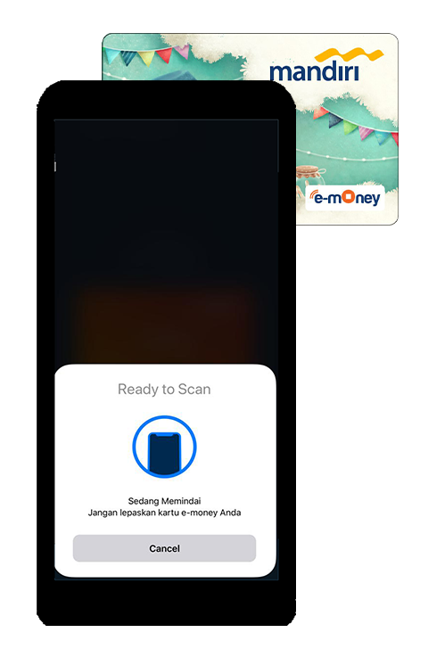 mandiri online app isi nomor kartu e-money
