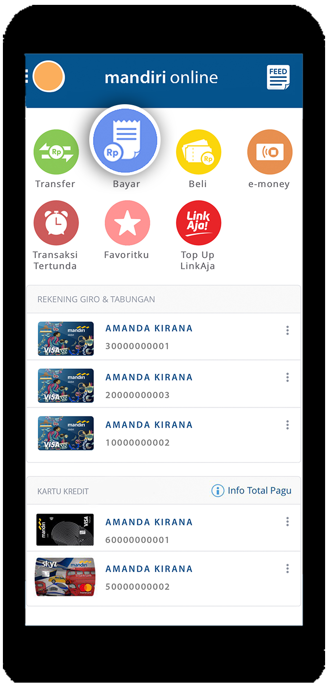mandiri online app menu bayar