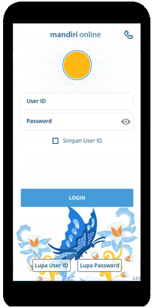 mandiri online app login page