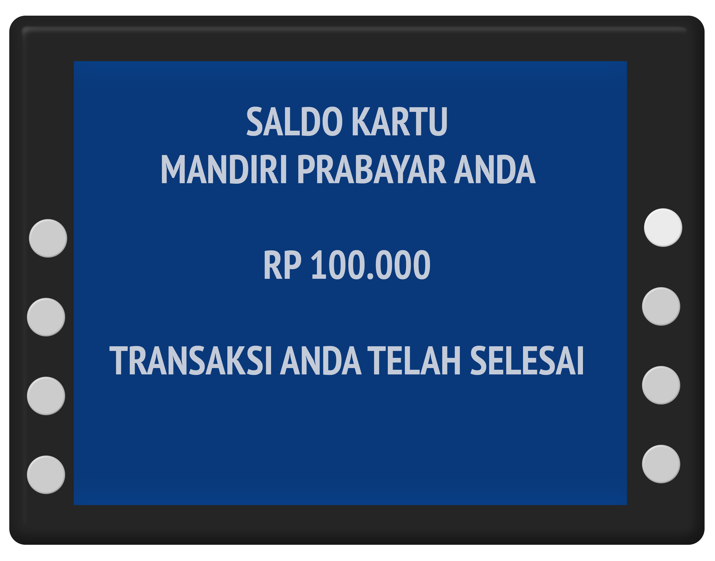 ATM screen saldo tertampil