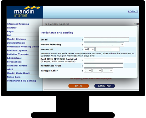 internet banking isi data diri