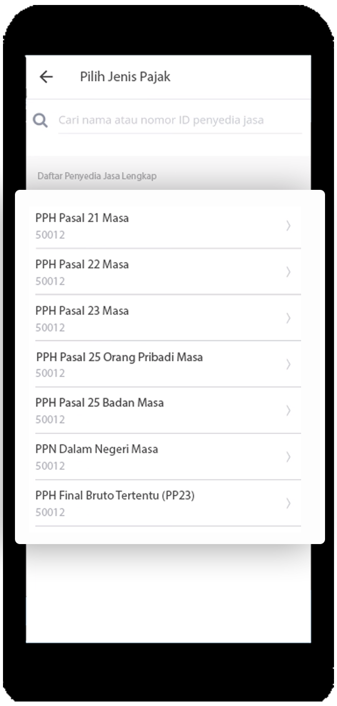 Livin' app sumber rekening dan penyedia jasa
