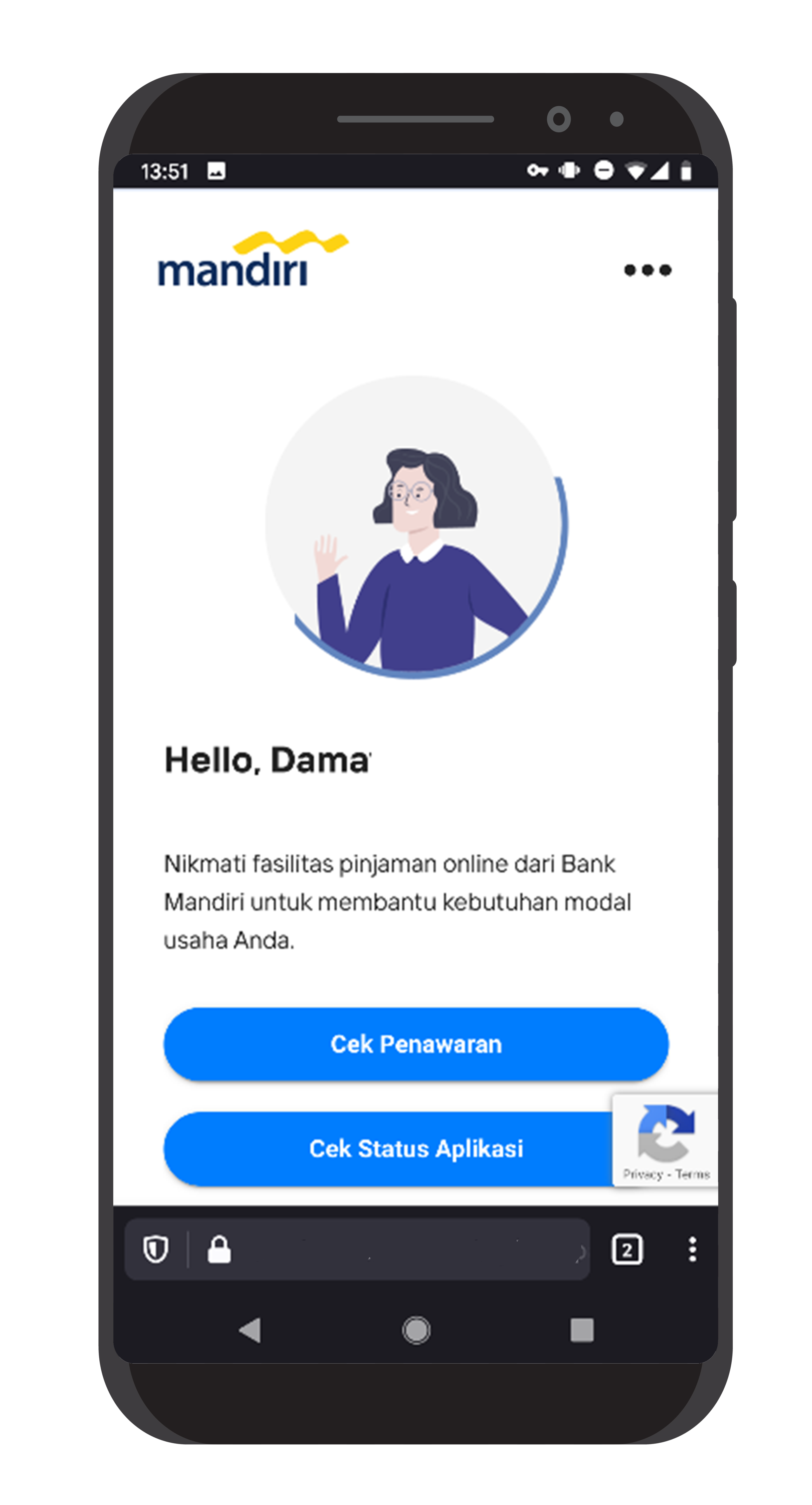 cek kode OTP dan pilih cek penawaran