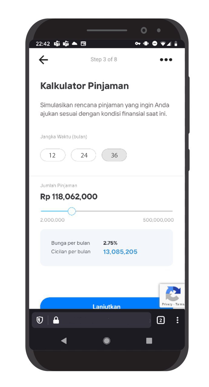 scan kartu/masukkan nomor tujuan