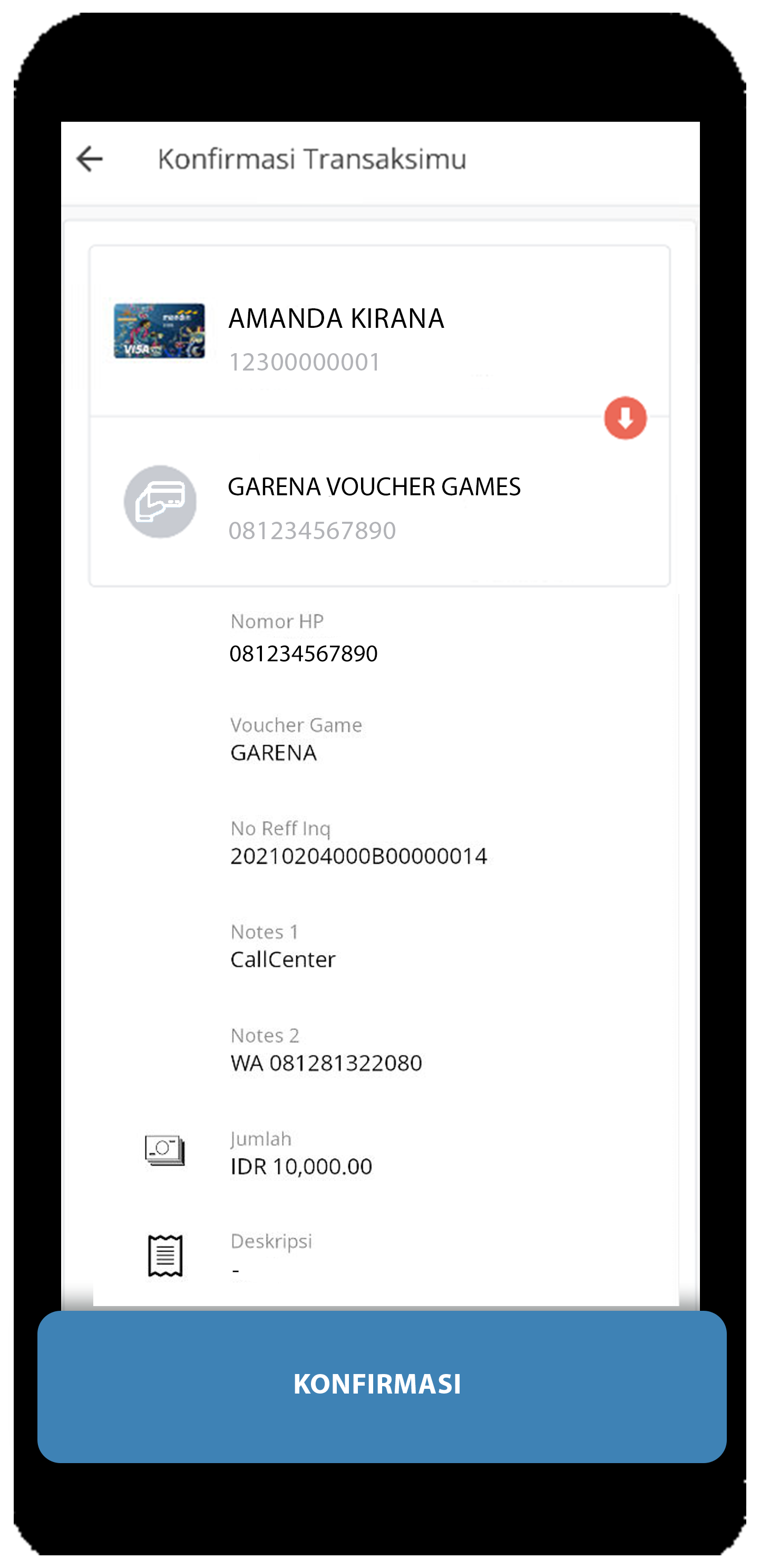 konfirmasi pembelian