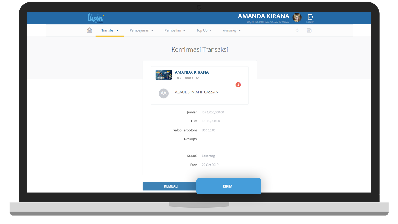 input nomor virtual account
