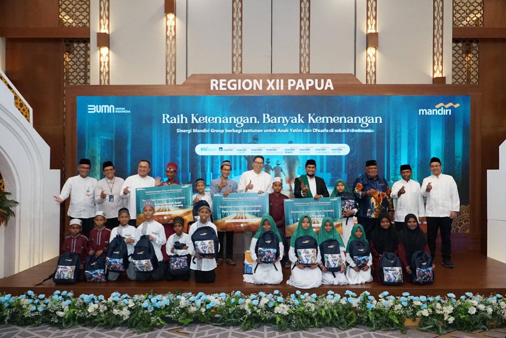 Berbagi Kebaikan Ramadan 1446 H,  Bank Mandiri Group Santuni 57.600 Anak Yatim, dan Lansia serta 668 Yayasan di Papua, santunan diberikan kepada 850 penerima dan 31 Yayasan